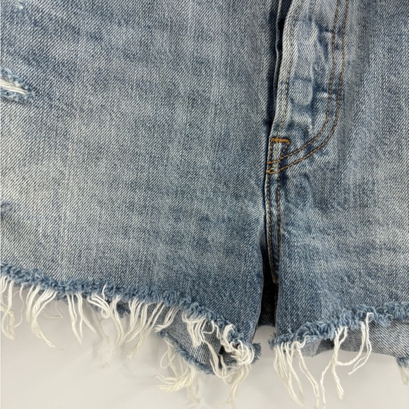 Levi's blue 501 Button Fly Cut Off Distressed summer Jean Shorts size  32 NWT - Picture 6 of 16